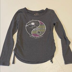 Justice Gray Long Sleeve Shirt with Yin Yang Design